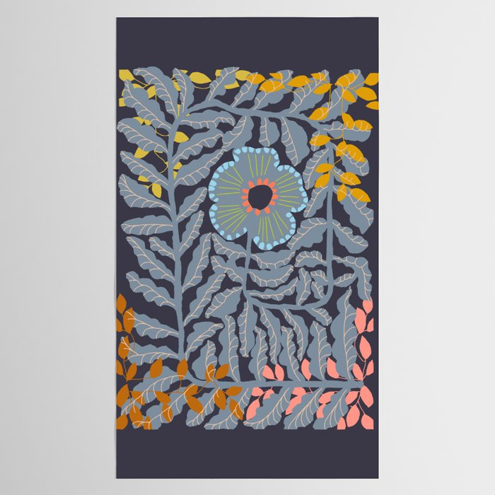 Fern leaves and flower Tablecloth Gallery Image 2