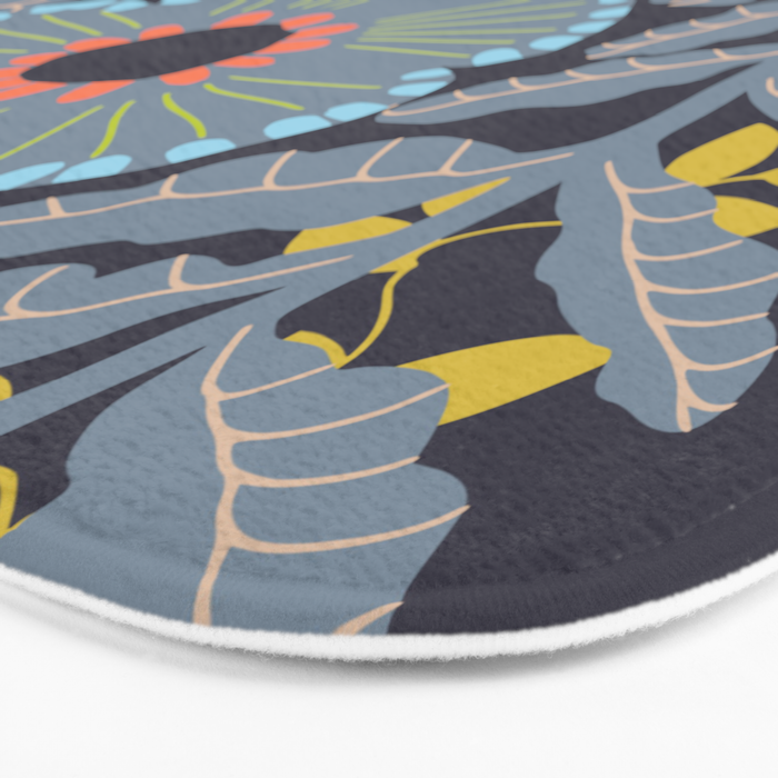 Fern leaves and flower Bath Mat Gallery Image 3