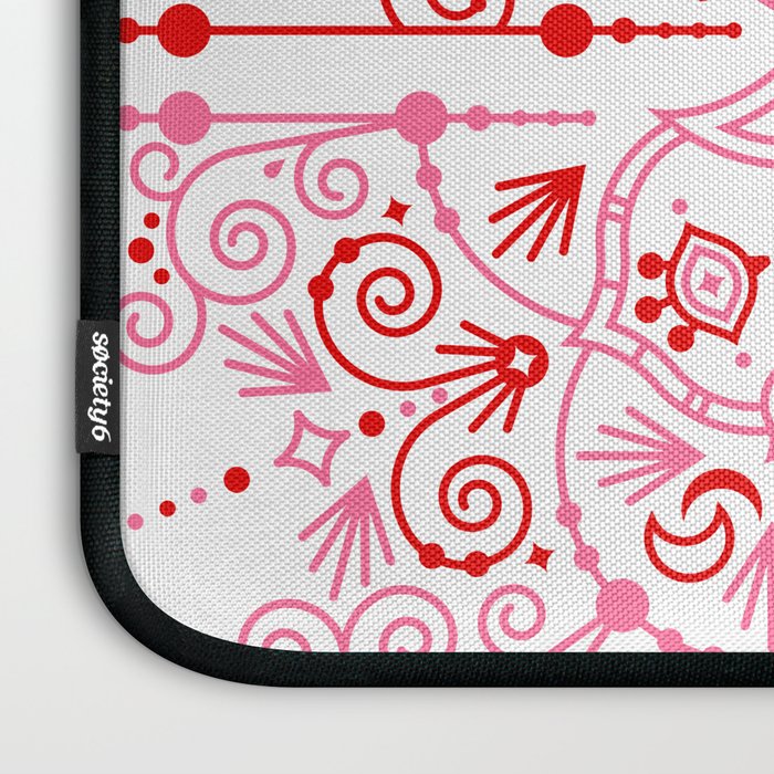 Lotus Blossom Mandala - Red & Pink Palette Laptop Sleeve Gallery Image 3
