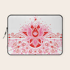 Lotus Blossom Mandala - Red & Pink Palette Laptop Sleeve Gallery Image 1