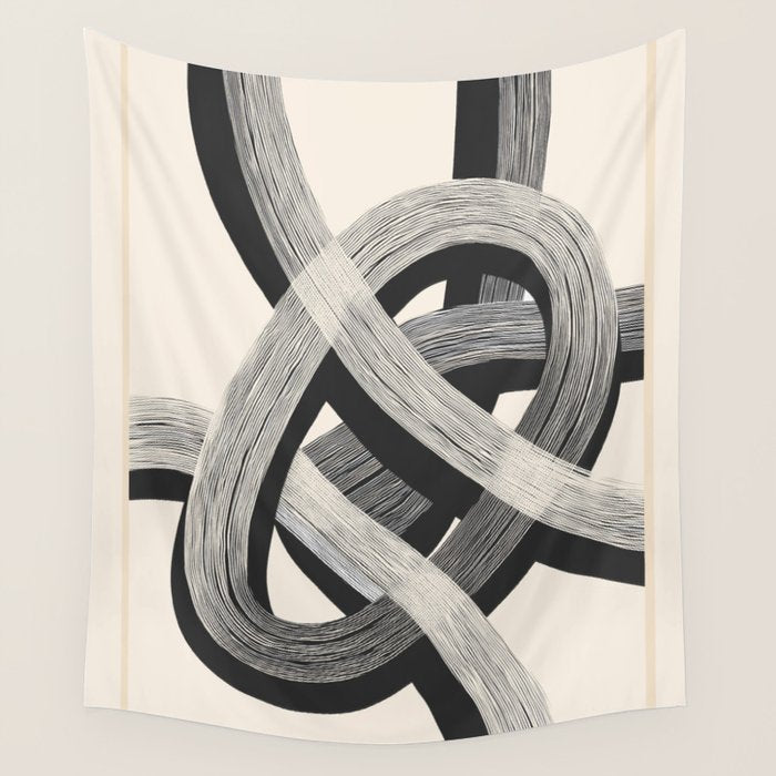 Interwoven Lines Abstract Art 1 Wall Tapestry Gallery Image 1