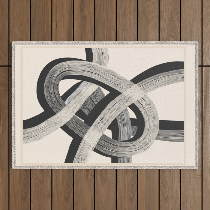 Interwoven Lines Abstract Art 1 Outdoor Rug Gallery Image 1