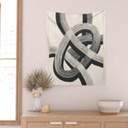 Interwoven Lines Abstract Art 1 Wall Tapestry Gallery Image 2