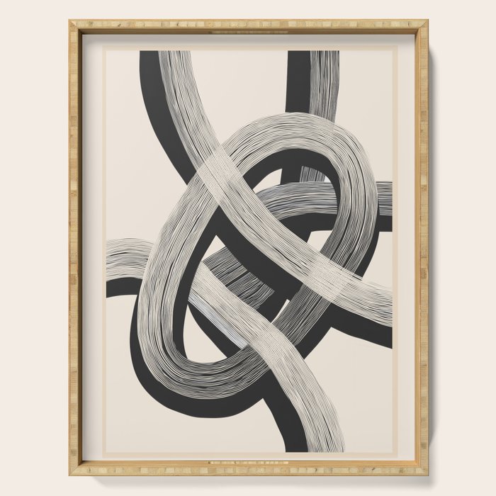 Interwoven Lines Abstract Art 1 Serving Tray Gallery Image 1