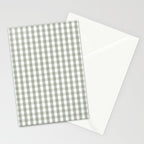 Desert Sage Grey Green and White Gingham Check Stationery Card Gallery Image 2