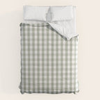 Desert Sage Grey Green and White Gingham Check Comforter Gallery Image 6
