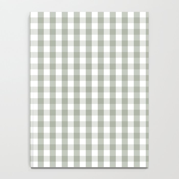 Desert Sage Grey Green and White Gingham Check Notebook Gallery Image 4