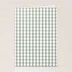 Desert Sage Grey Green and White Gingham Check Stationery Card Gallery Image 2
