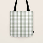 Desert Sage Grey Green and White Gingham Check Tote Bag Gallery Image 1