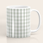Desert Sage Grey Green and White Gingham Check Coffee Mug Gallery Image 1