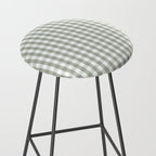 Desert Sage Grey Green and White Gingham Check Stool Gallery Image 2