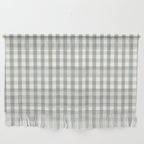 Desert Sage Grey Green and White Gingham Check Wall Hanging Gallery Image 1
