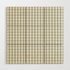Desert Sage Grey Green and White Gingham Check Wood Wall Art Gallery Image 1