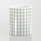 Desert Sage Grey Green and White Gingham Check Coffee Mug Gallery Image 4