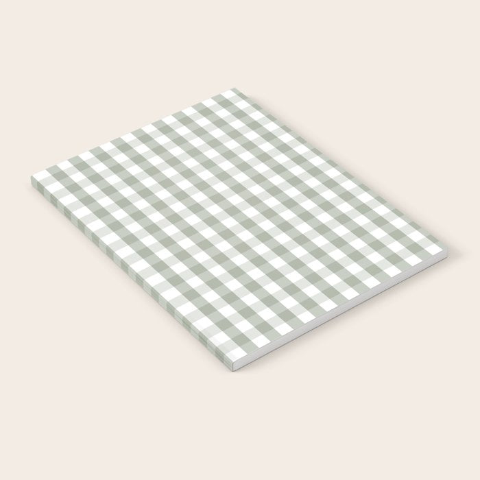 Desert Sage Grey Green and White Gingham Check Notebook Gallery Image 2