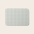 Desert Sage Grey Green and White Gingham Check Bath Mat Gallery Image 1