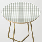 Desert Sage Grey Green and White Gingham Check Side Table Gallery Image 2
