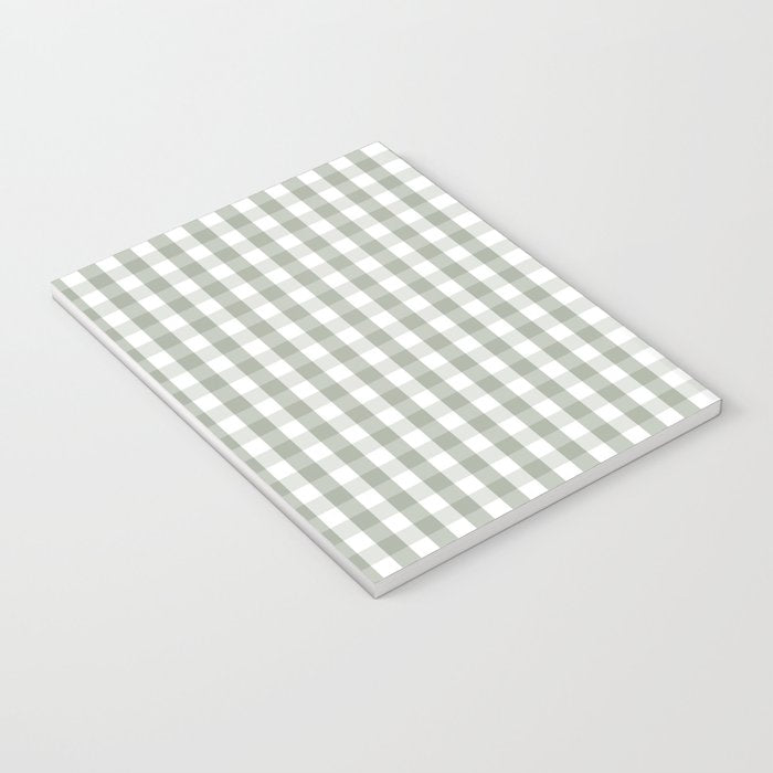Desert Sage Grey Green and White Gingham Check Notebook Gallery Image 3