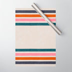 Blanket Stripe - silver grey with pink Wrapping Paper Gallery Image 1
