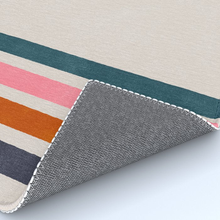 Blanket Stripe - silver grey with pink Rug Gallery Image 4