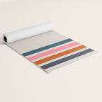 Blanket Stripe - silver grey with pink Yoga Mat Gallery Image 2