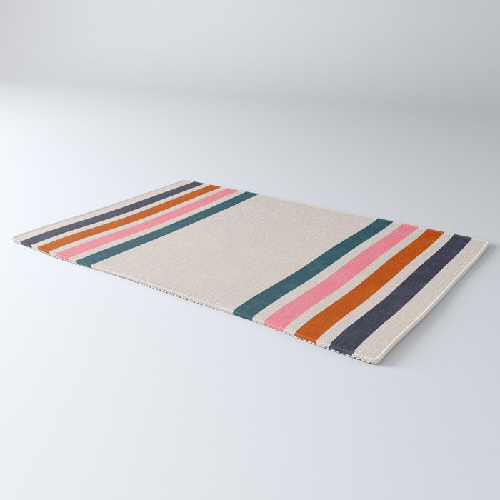 Blanket Stripe - silver grey with pink Rug Gallery Image 3