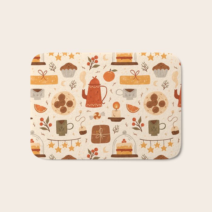Festive Tea Time Bath Mat Gallery Image 1