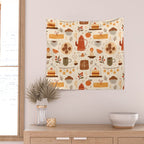 Festive Tea Time Wall Tapestry Gallery Image 2