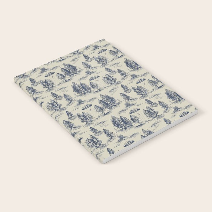 Alien Abduction Toile De Jouy Pattern in Blue Notebook Gallery Image 2