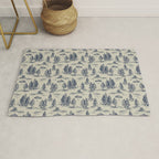 Alien Abduction Toile De Jouy Pattern in Blue Rug Gallery Image 1