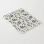 Alien Abduction Toile De Jouy Pattern in Blue Notebook Gallery Image 3