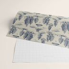 Alien Abduction Toile De Jouy Pattern in Blue Wrapping Paper Gallery Image 2
