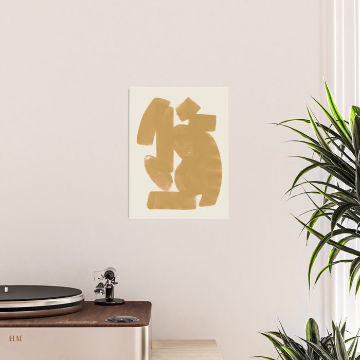 Abstract Paint Form 1 - Gold Yellow Poster Gallery Image 2