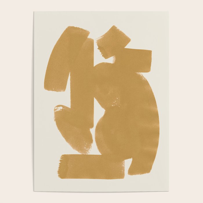 Abstract Paint Form 1 - Gold Yellow Poster Gallery Image 4
