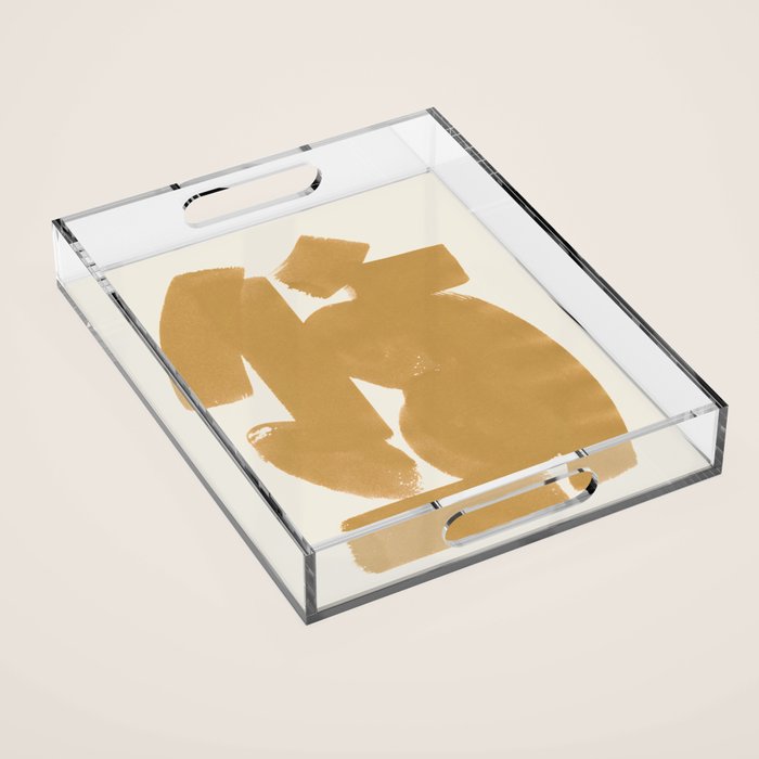 Abstract Paint Form 1 - Gold Yellow Acrylic Tray Gallery Image 1