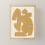 Abstract Paint Form 1 - Gold Yellow Mini Art Print Gallery Image 1