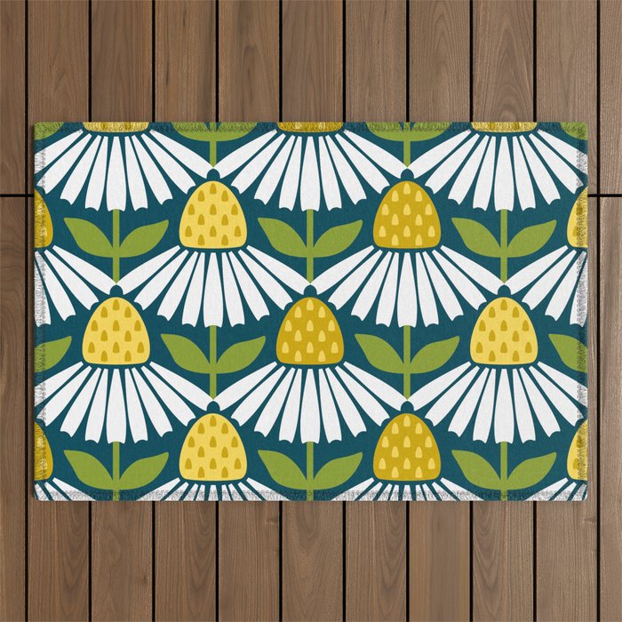 the daisies greet you Outdoor Rug Gallery Image 1