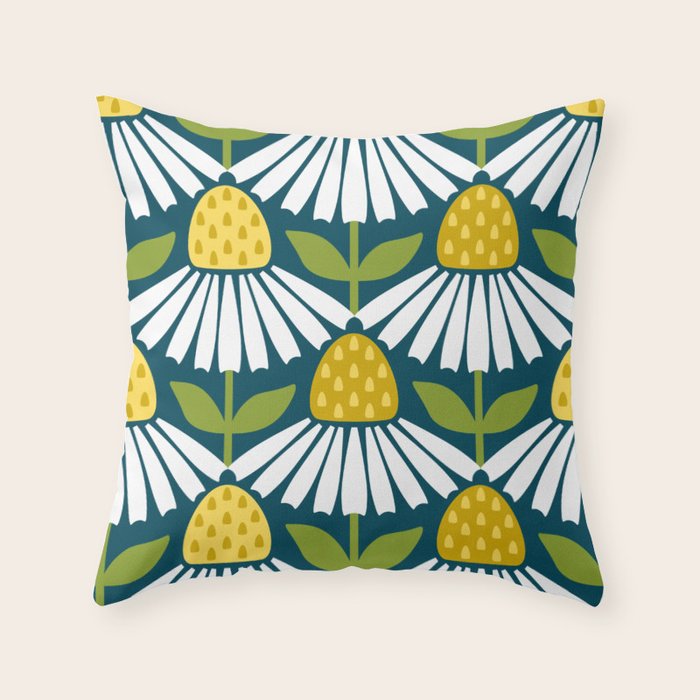 the daisies greet you Throw Pillow Gallery Image 6