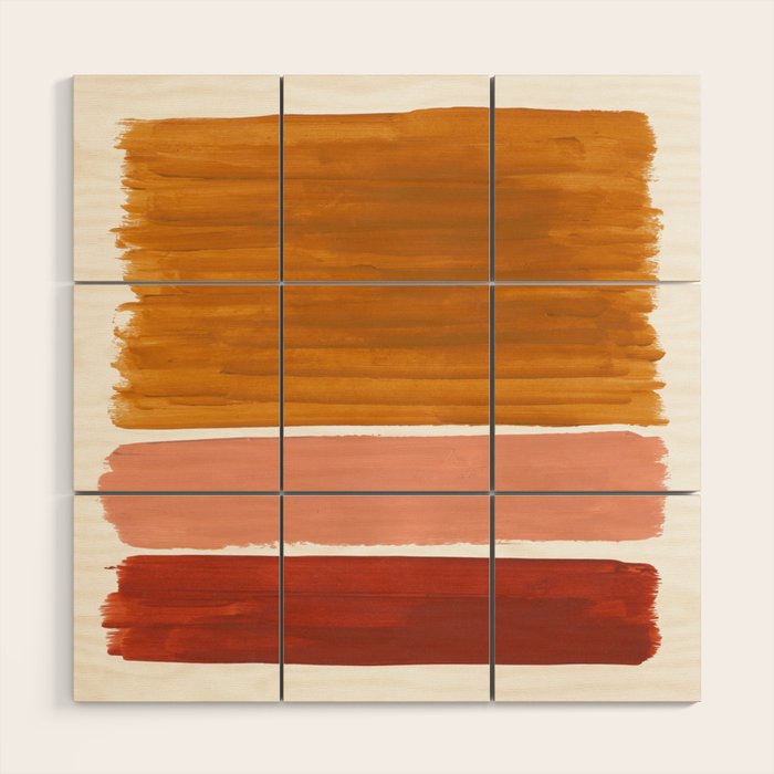 Rothko Minimalist Colorield Warm Earth Tone Yellow Ochre Clay Beige by Ejaaz Haniff Wood Wall Art Gallery Image 1