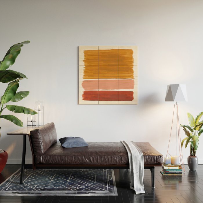 Rothko Minimalist Colorield Warm Earth Tone Yellow Ochre Clay Beige by Ejaaz Haniff Wood Wall Art Gallery Image 2