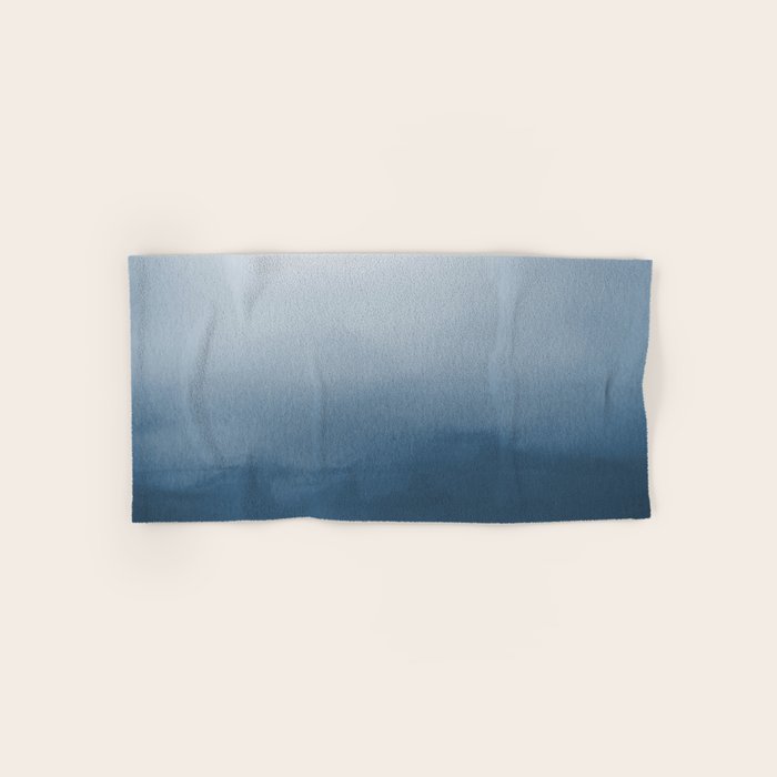White & Blue Abstract Watercolor Blend Pairs To 2020 Color of the Year Chinese Porcelain PPG1160-6 Bath Towel Gallery Image 1