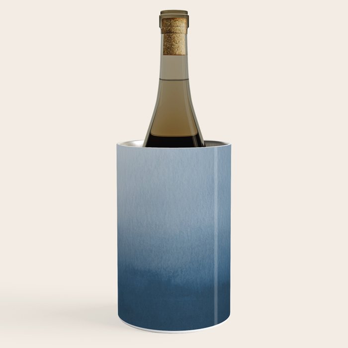 White & Blue Abstract Watercolor Blend Pairs To 2020 Color of the Year Chinese Porcelain PPG1160-6 Wine Chiller Gallery Image 3