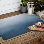 White & Blue Abstract Watercolor Blend Pairs To 2020 Color of the Year Chinese Porcelain PPG1160-6 Outdoor Rug Gallery Image 2