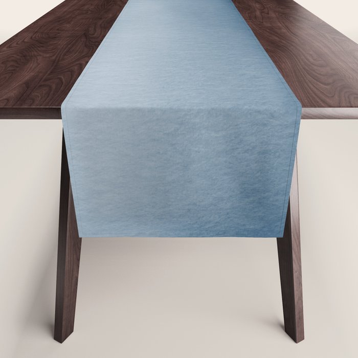 White & Blue Abstract Watercolor Blend Pairs To 2020 Color of the Year Chinese Porcelain PPG1160-6 Table Runner Gallery Image 1