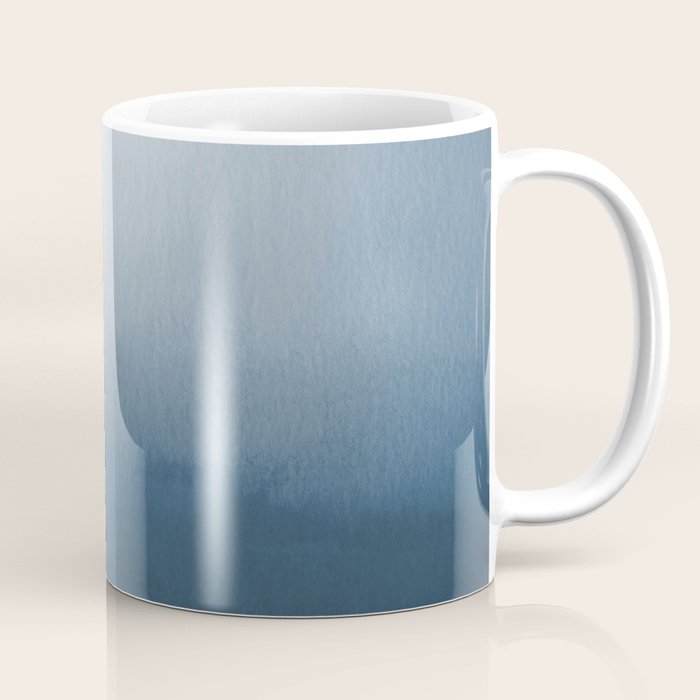 White & Blue Abstract Watercolor Blend Pairs To 2020 Color of the Year Chinese Porcelain PPG1160-6 Coffee Mug Gallery Image 1