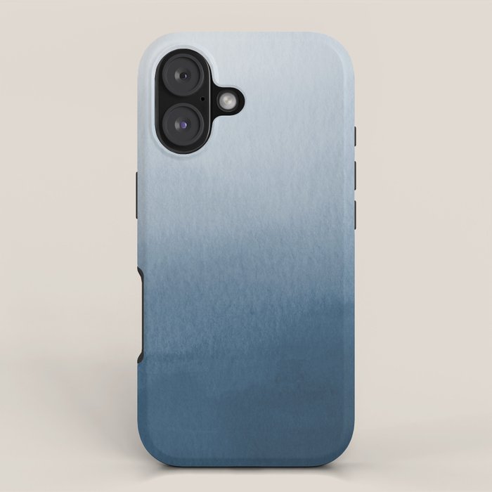 White & Blue Abstract Watercolor Blend Pairs To 2020 Color of the Year Chinese Porcelain PPG1160-6 iPhone Case Gallery Image 1
