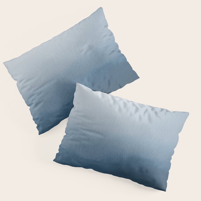 White & Blue Abstract Watercolor Blend Pairs To 2020 Color of the Year Chinese Porcelain PPG1160-6 Pillow Sham Gallery Image 1