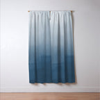 White & Blue Abstract Watercolor Blend Pairs To 2020 Color of the Year Chinese Porcelain PPG1160-6 Window Curtain Gallery Image 3