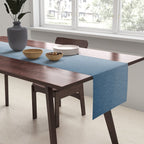 White & Blue Abstract Watercolor Blend Pairs To 2020 Color of the Year Chinese Porcelain PPG1160-6 Table Runner Gallery Image 2