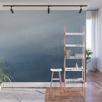 White & Blue Abstract Watercolor Blend Pairs To 2020 Color of the Year Chinese Porcelain PPG1160-6 Wall Mural Gallery Image 1